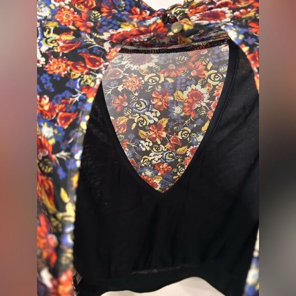 Free People Vibrant Floral High Neck Blouse - Picture 9 of 10